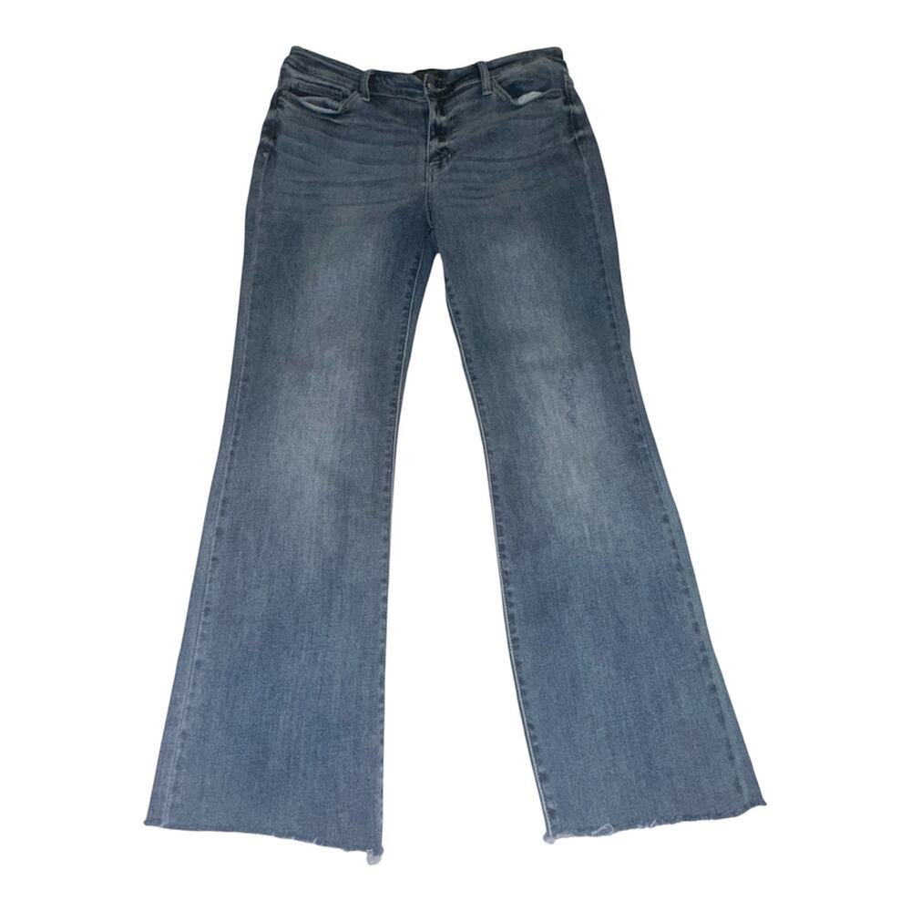 Judy Blue Boot Cut Jeans Womens 15/32 Medium Wash Raw Hem Stretch Denim